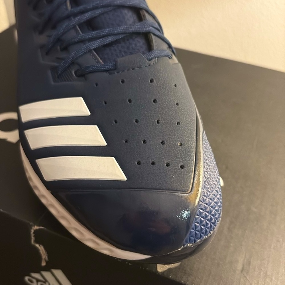 NEW [Adidas] Icon Bounce Metal Baseball Cleats Navy/White/Carbon Men’s Sz 15.0 - Picture 5 of 10